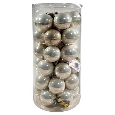 Pallina Natale Vetro cm.Ã˜4 Bianco Perla Set pz.36 |Silani