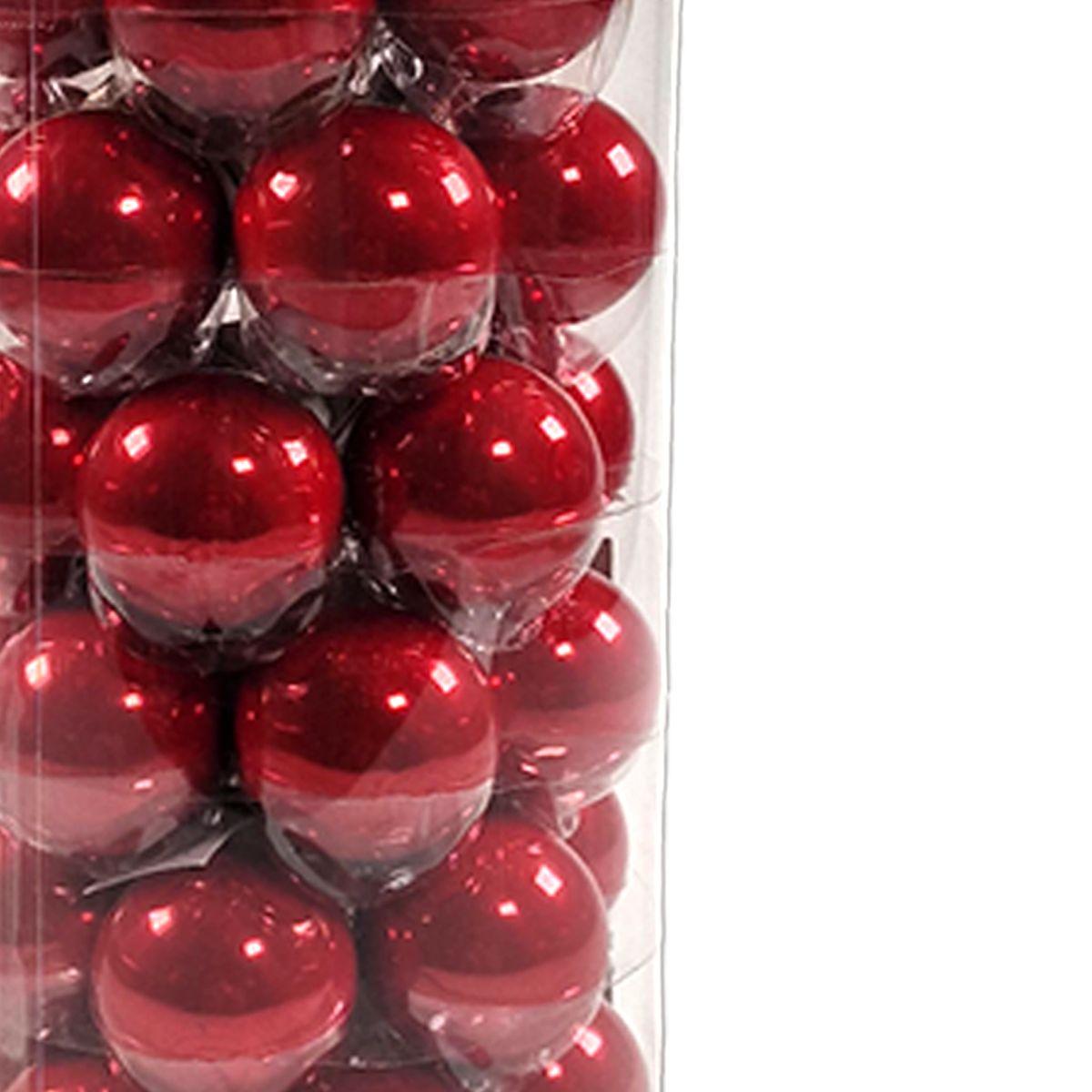 Pallina Natale Vetro cm.Ã˜4 Rosso Porpora Set pz.36 |Silani