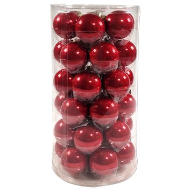 Pallina Natale Vetro cm.Ã˜4 Rosso Porpora Set pz.36 |Silani