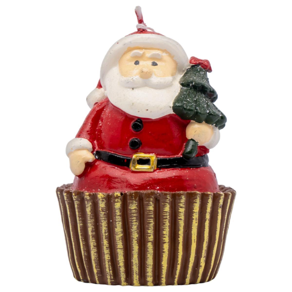 Candela Natale con Babbo Natale cm.7x11 |Silani