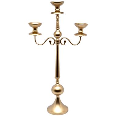 Candelabro con 3 Posti Candela Metallo Oro h74 |Silani