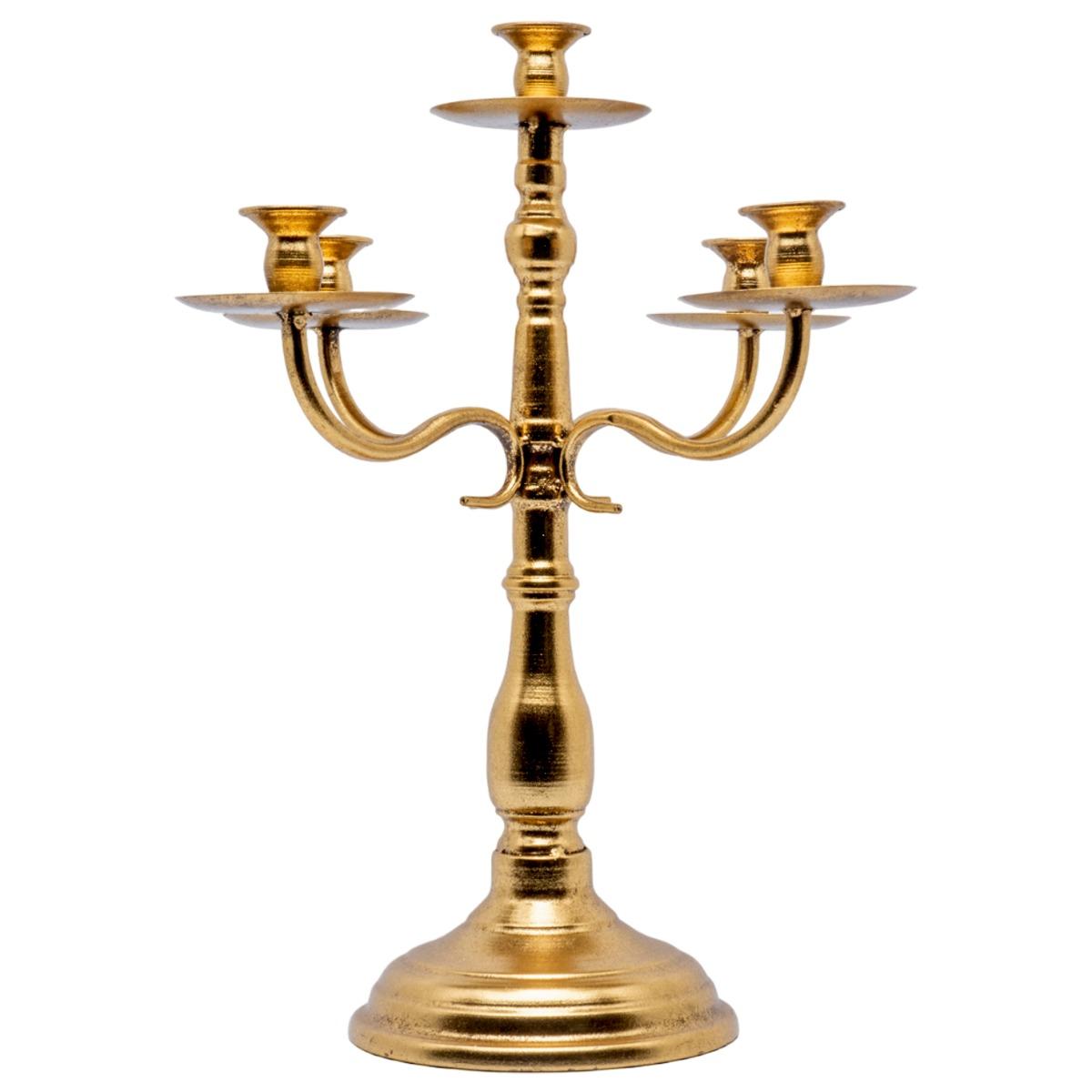 Candelabro 5P Metallo Oro RetrÃ² h45 |Silani