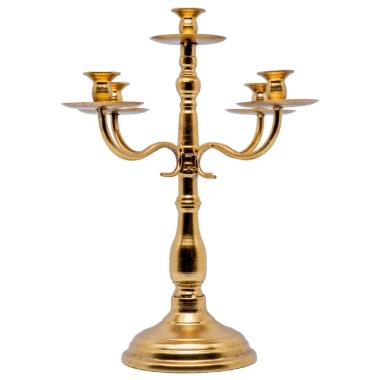 Candelabro 5P Metallo Oro RetrÃ² h45 |Silani