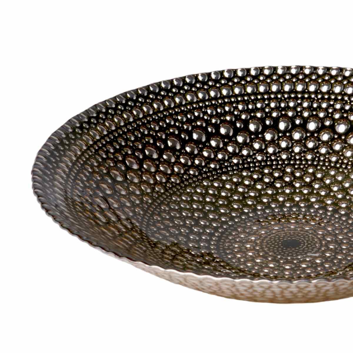 Piatto Tavola Vetro Mille Bolle Verde Oro cm.Ã˜30 |Silani