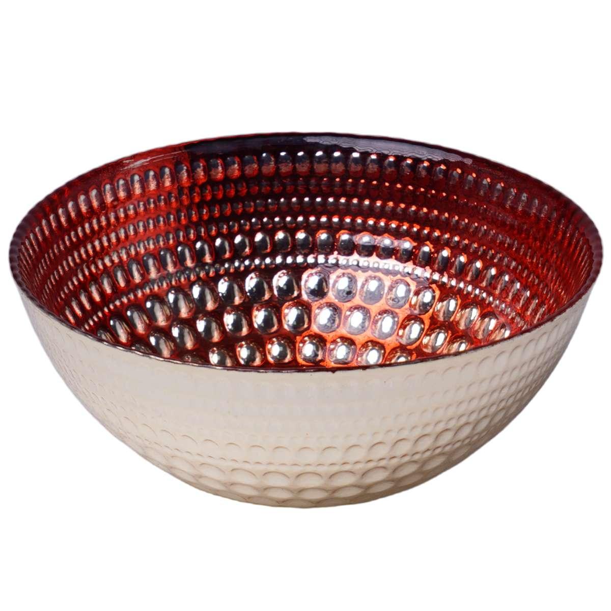 Ciotola Cucina Vetro Mille Bolle Rosso e Oro cm.Ã˜15 |Silani