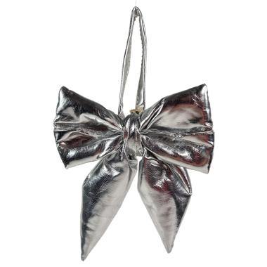 Decorazione Natalizia Fiocco Metallic Argento cm.13,5x17 |Silani