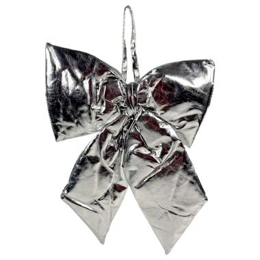 Decorazione Natalizia Fiocco Metallic Argento cm.27x34 |Silani