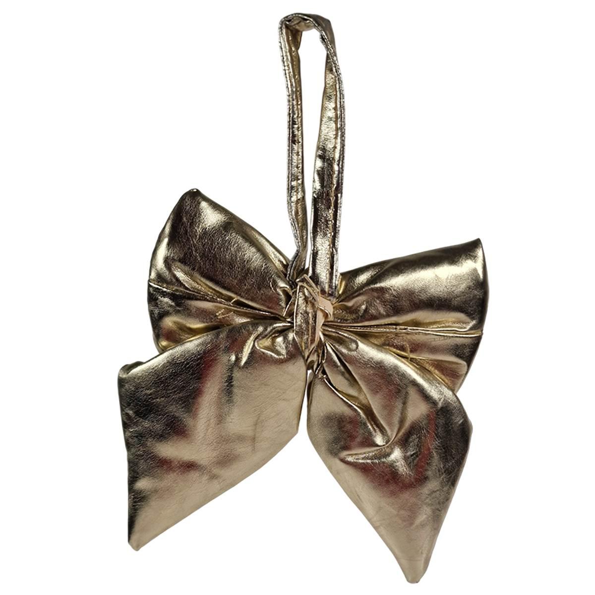 Decorazione Natalizia Fiocco Metallic Oro Champagne cm.13,5x17 |Silani