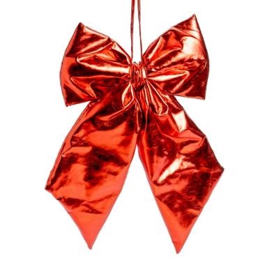 Decorazione Natalizia Fiocco Metallic Rosso cm.27x34 |Silani