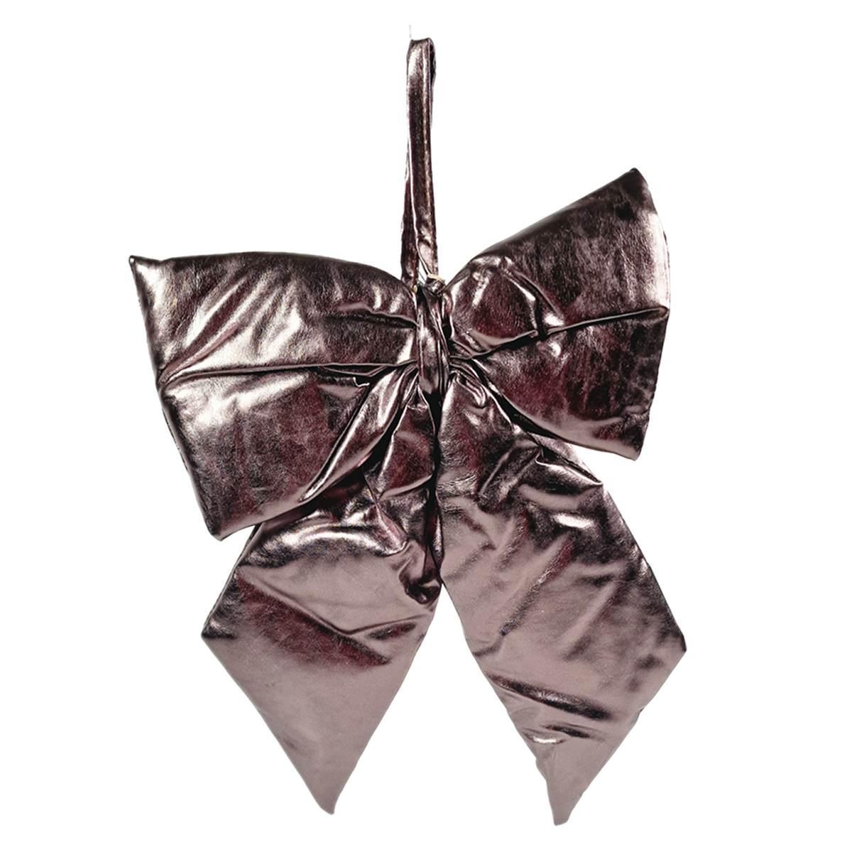 Decorazione Natalizia Fiocco Metallic Tortora cm.27x34 |Silani