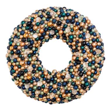 Ghirlanda cm.Ã˜50 Perle Mini Ball Verde/Oro |Silani