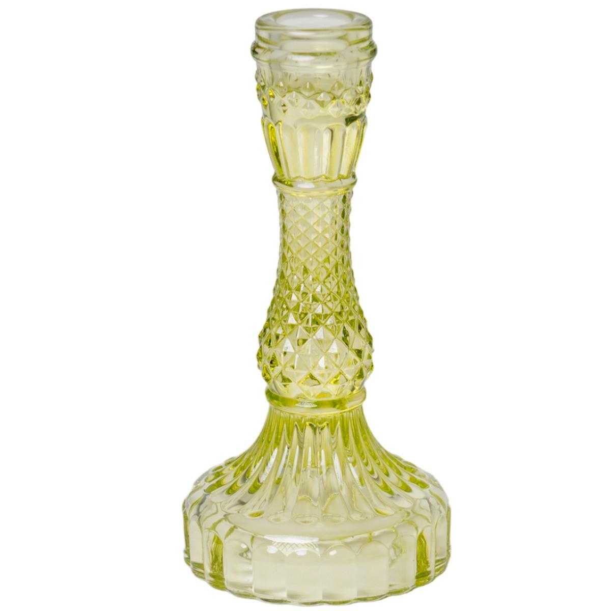 Portacandela 1 Posto Vetro Kristal Verde cm.Ã˜9x16 |Silani