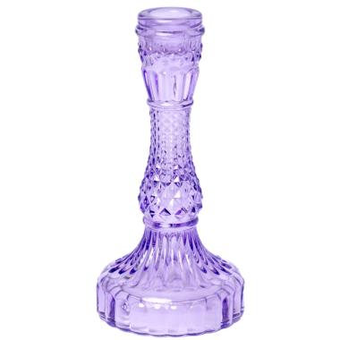 Portacandela 1 Posto Vetro Kristal Viola cm.Ã˜9x16 |Silani