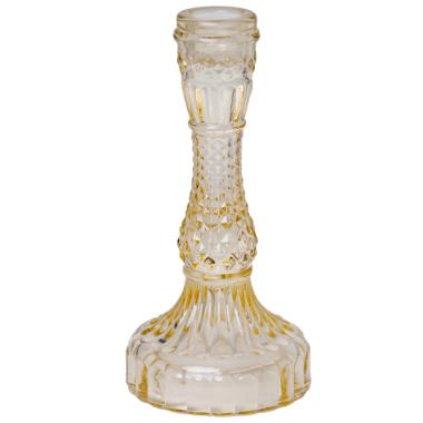 Portacandela 1 PostoVetro Kristal Ambra cm.Ã˜9x16 |Silani