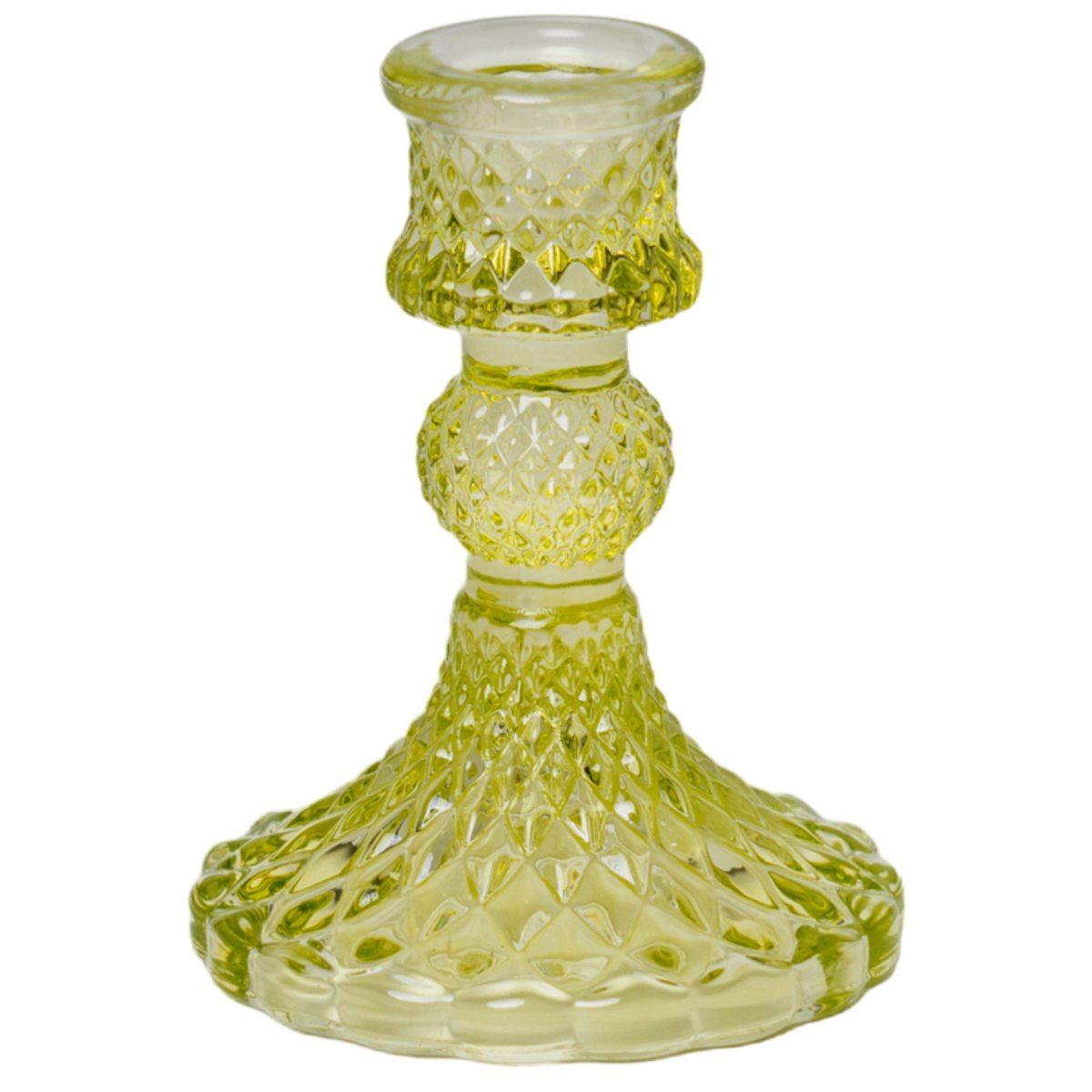 Portacandela 1 Posto Vetro Kristal Verde cm.Ã˜8x10 |Silani