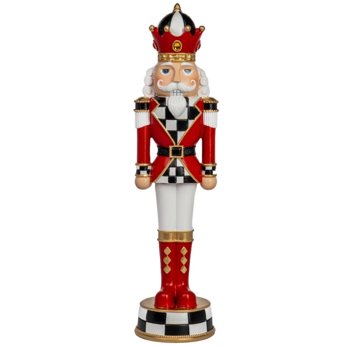 Soldatino Schiaccianoci cm.36 Scacchi Bianco Rosso |Silani