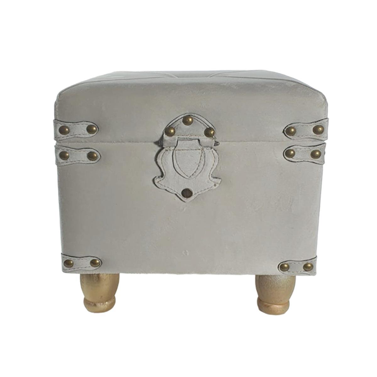 Baule Legno Velluto Bianco 35x35xh38 | Silani