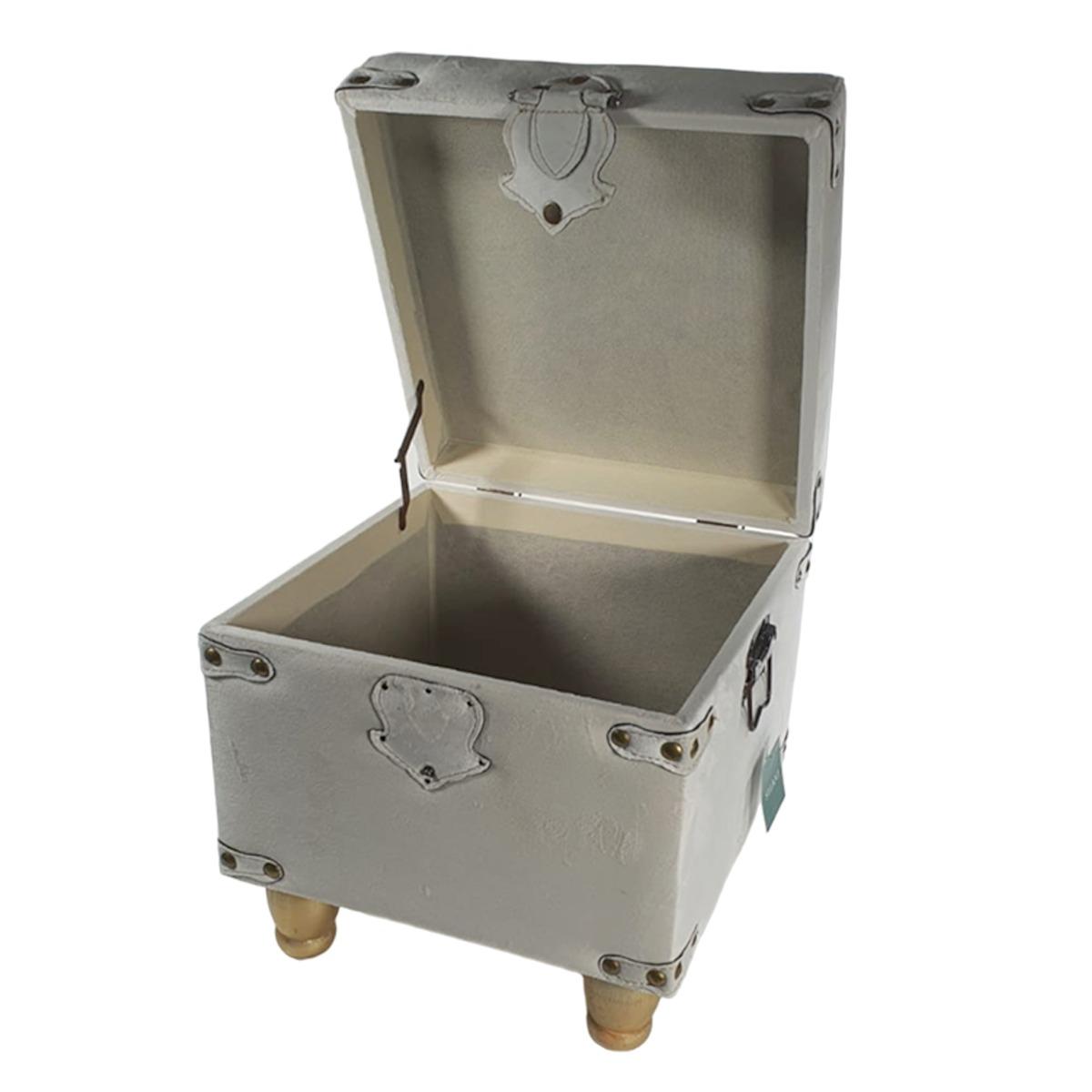 Baule Legno Velluto Bianco 35x35xh38 | Silani