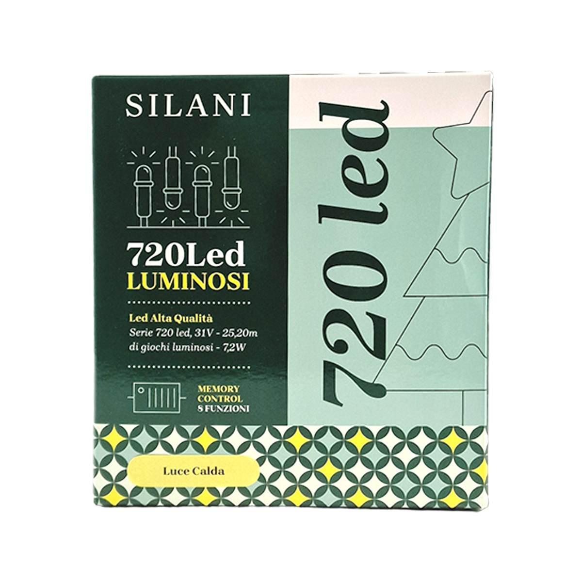 Luci Natale Esterno LED 720 Bianco Caldo con Giochi |Silani