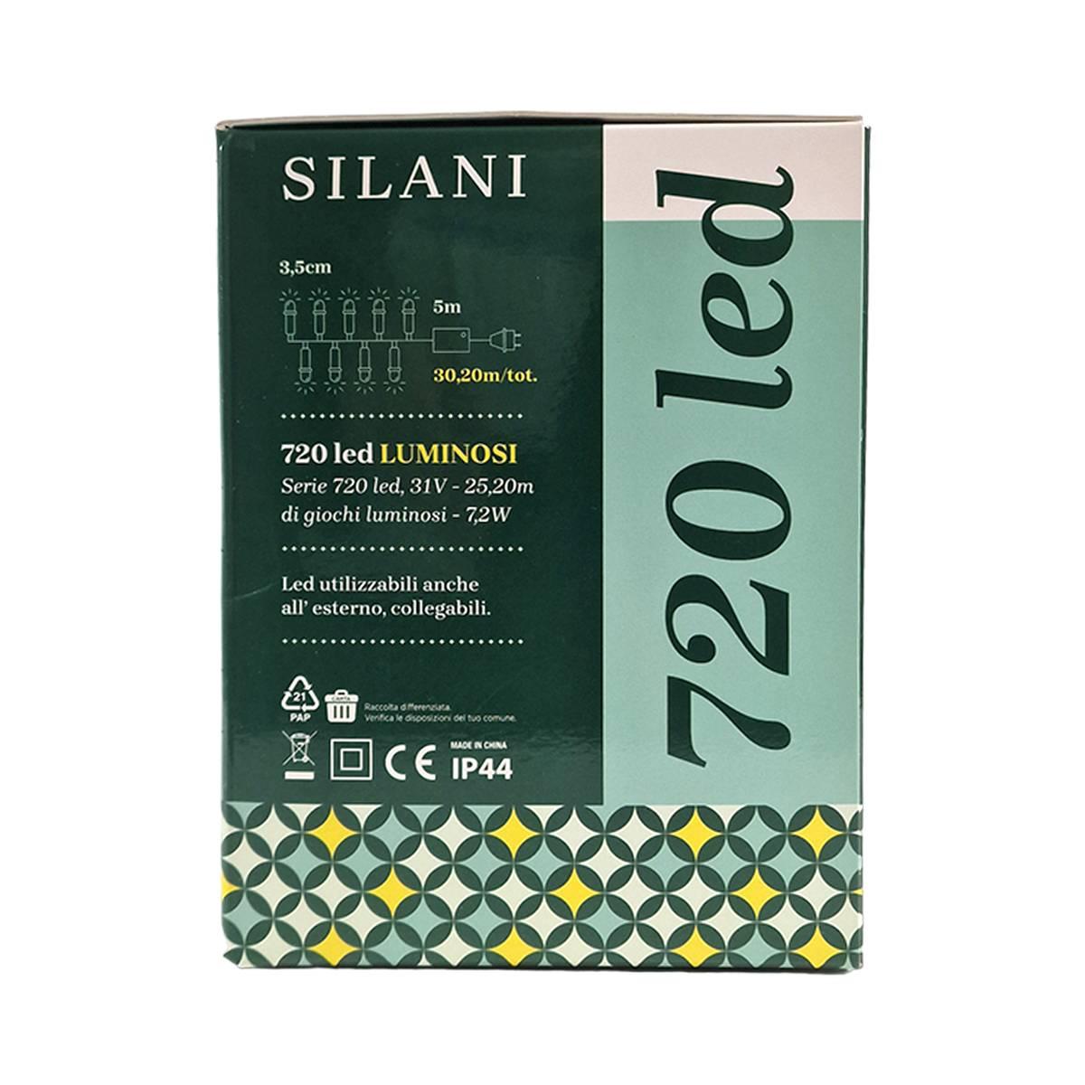 Luci Natale Esterno LED 720 Bianco Caldo con Giochi |Silani