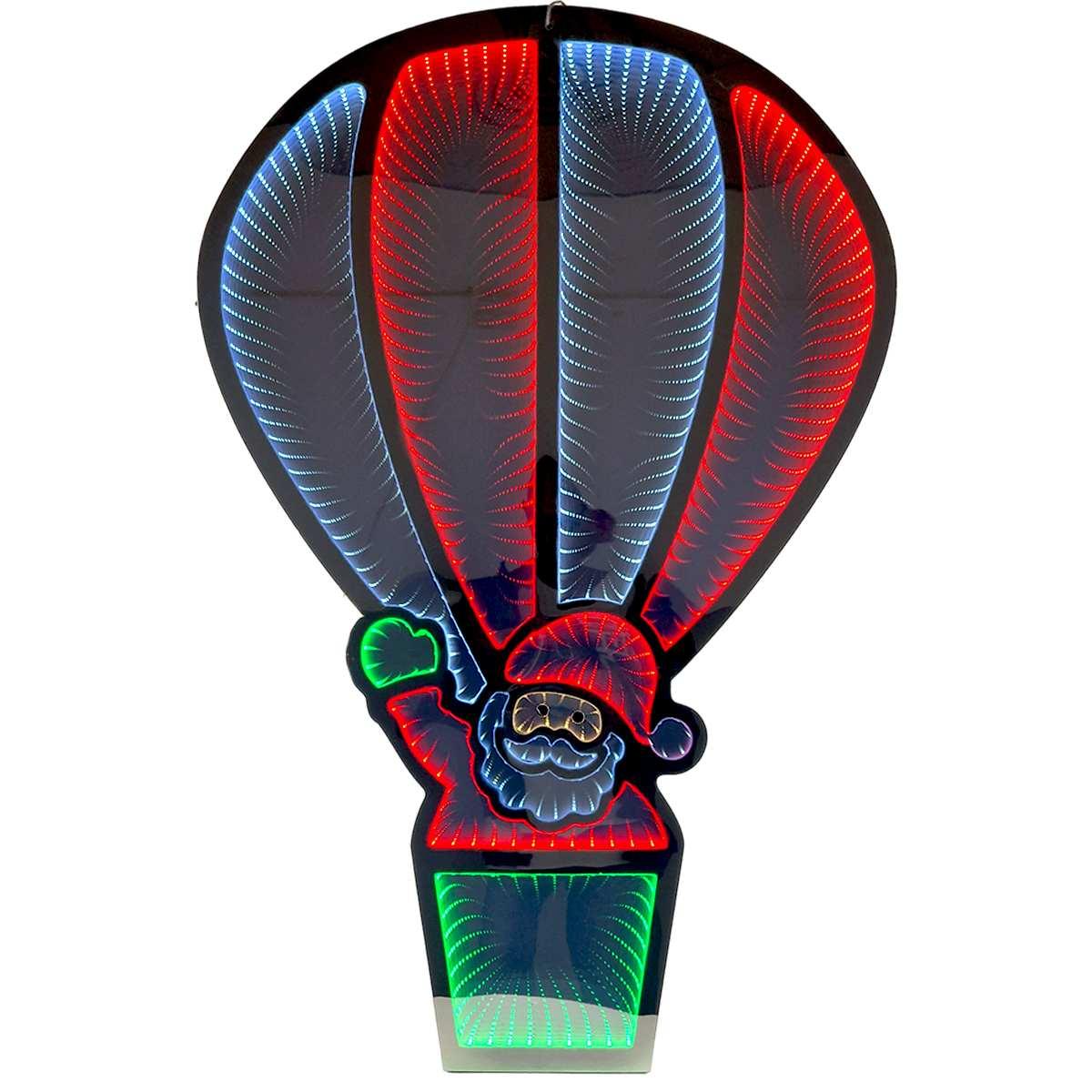 Luci Natale Interno LED 3D Mongolfiera con Babbo Natale cm.58x1,5x89 |Silani