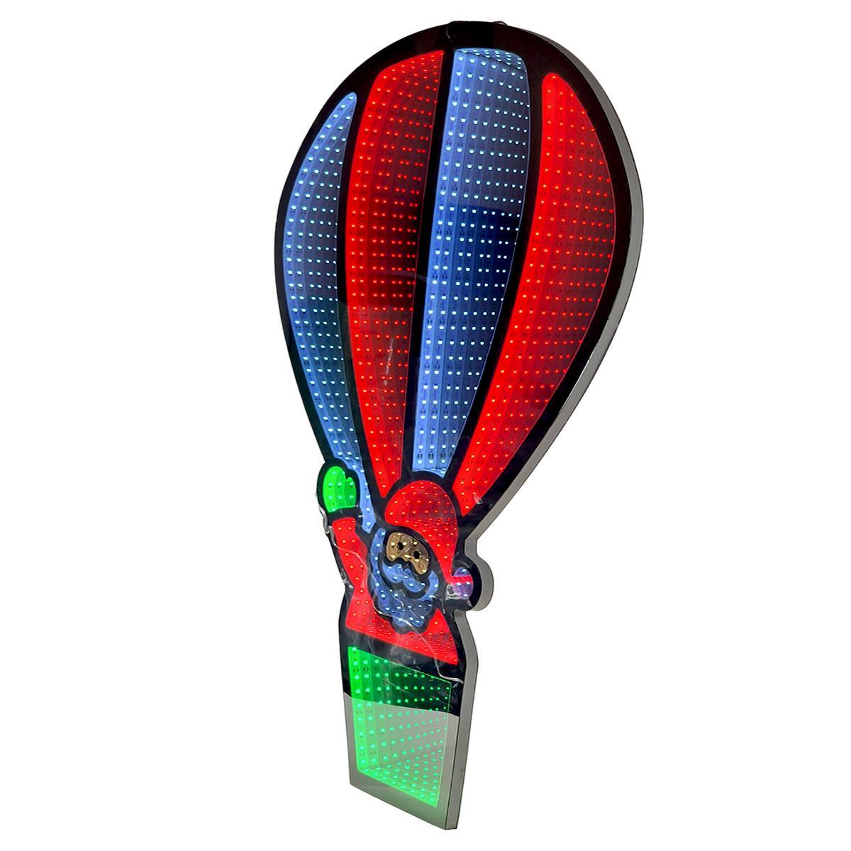 Luci Natale Interno LED 3D Mongolfiera con Babbo Natale cm.58x1,5x89 |Silani