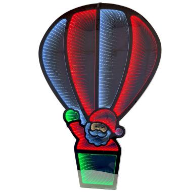 Luci Natale Interno LED 3D Mongolfiera con Babbo Natale cm.58x1,5x89 |Silani