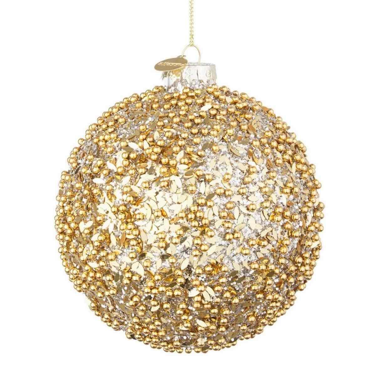 Pallina Natale Vetro cm.Ø10 Oro Reflect |Bizzotto