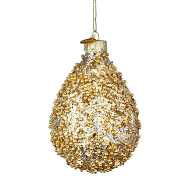 Pallina Natale Vetro Goccia Oro Reflect cm.10 |Bizzotto