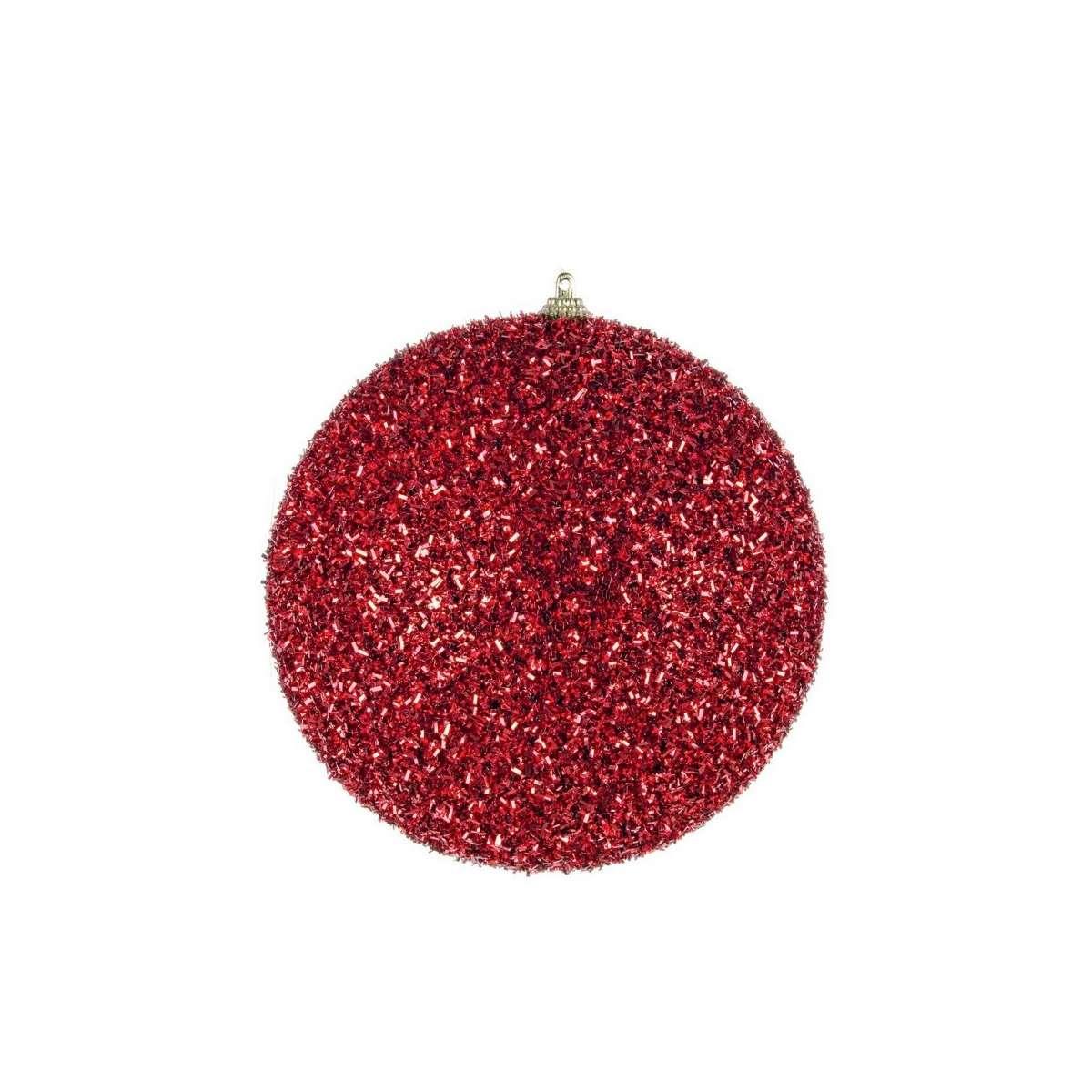 Pallina Natale cm.Ø15 Rossa con Glitter | Bizzotto