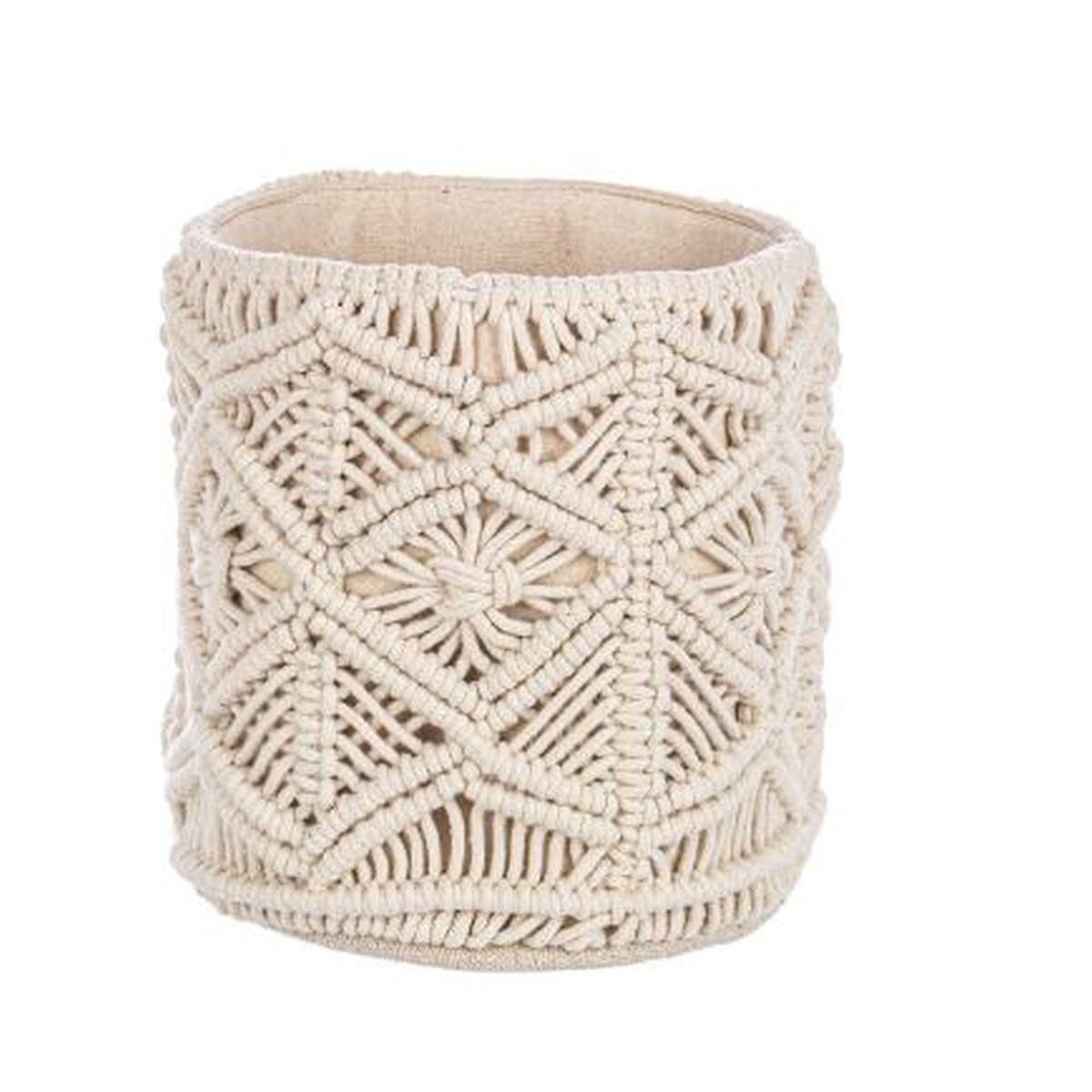 Cesto Macrame Avorio cm.Ã˜20x20 | Bizzotto