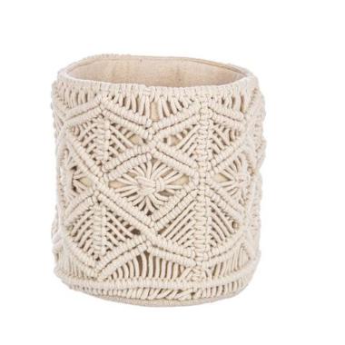 Cesto Macrame Avorio cm.Ã˜20x20 | Bizzotto