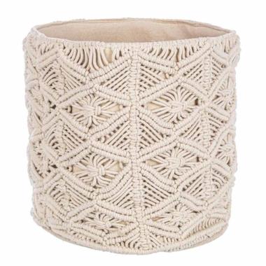 Cesto Macrame Avorio cm.Ã˜30x30 | Bizzotto