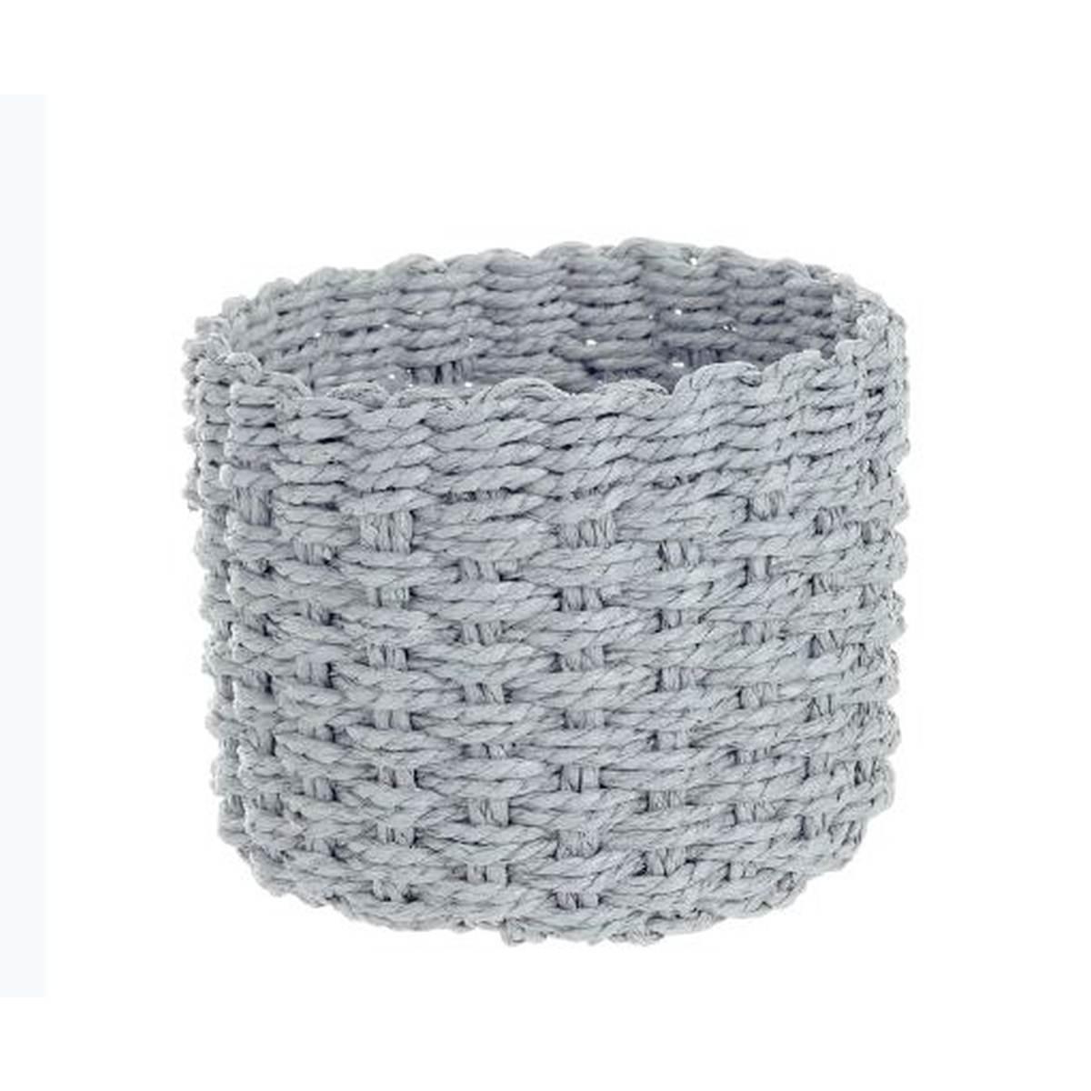 Cesto Carta Tondo Grigio cm.Ã˜16xh12 | Bizzotto