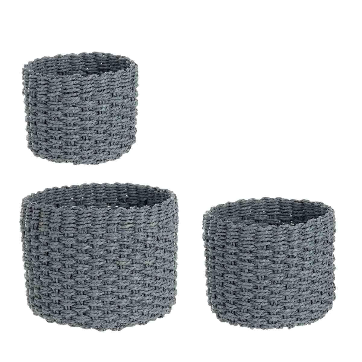 Cesto Carta Tondo Grigio cm.Ã˜22xh16 | Bizzotto