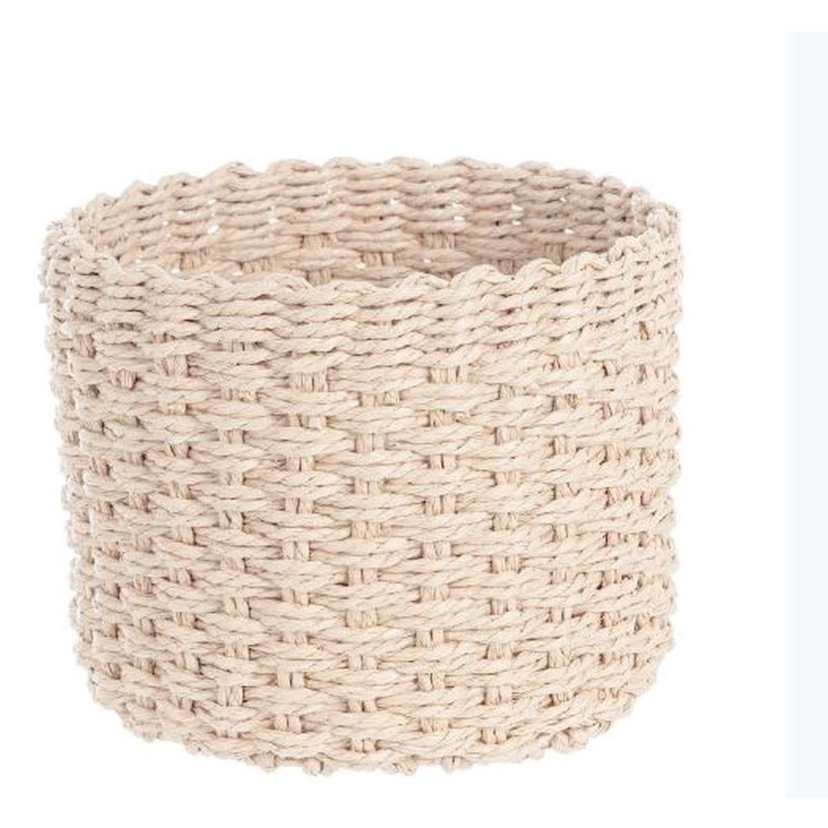 Cesto Carta Tondo Beige cm.Ã˜19xh14 | Bizzotto