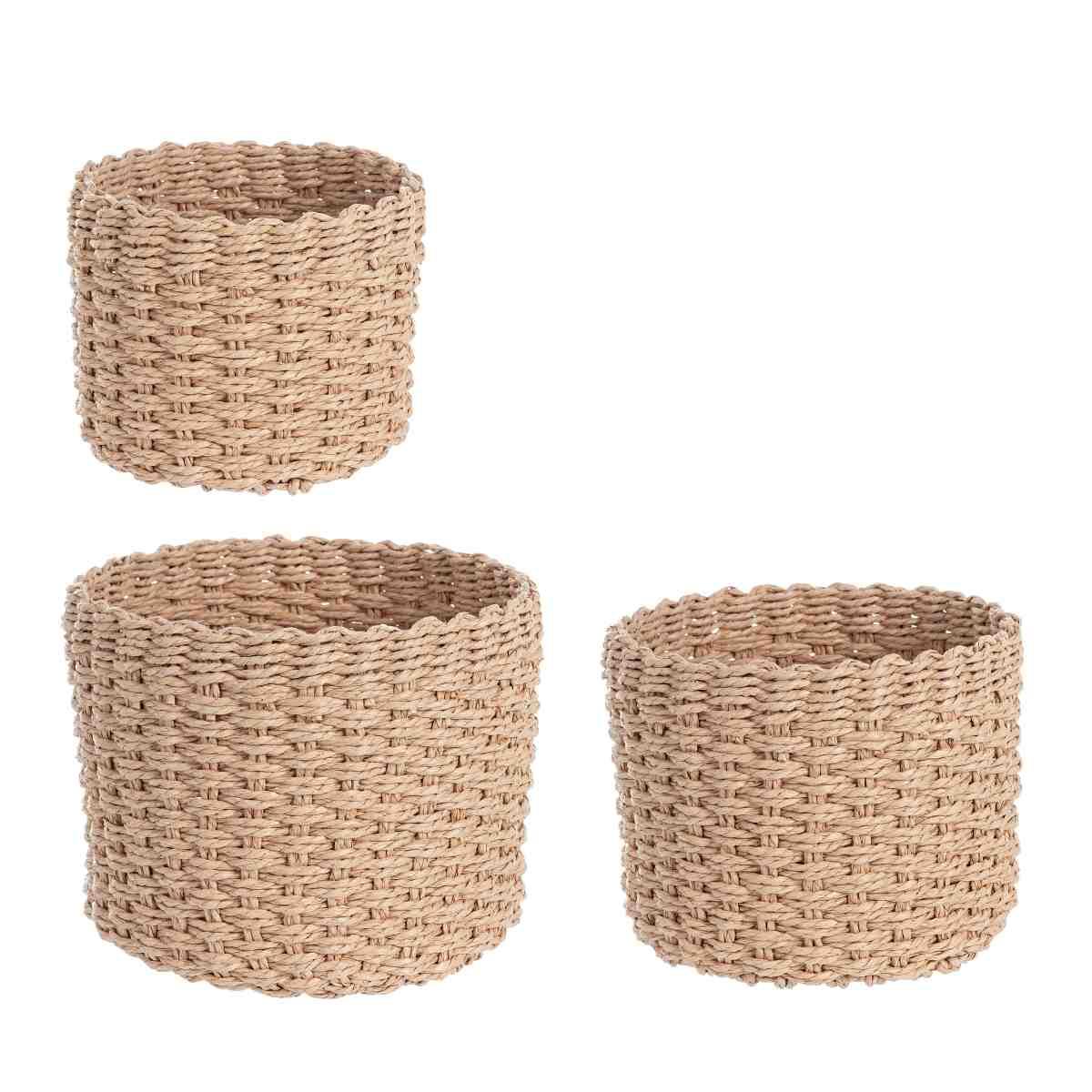 Cesto Carta Tondo Beige cm.Ø22xh16 | Bizzotto