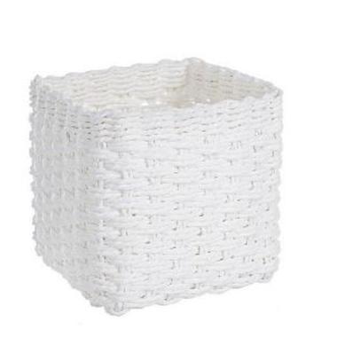Cesto Carta Quadrato Bianco cm.18x18xh16 | Bizzotto