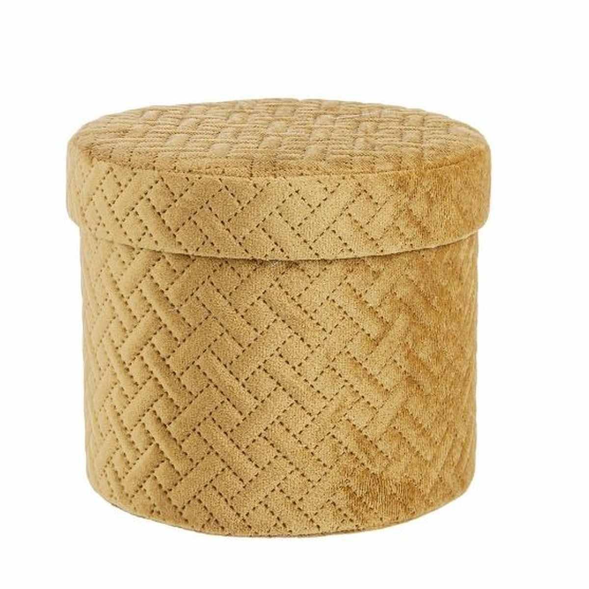 Scatola Cartone Velluto Giallo Ocra con Coperchio cm.Ã˜8xh14 |Bizzotto