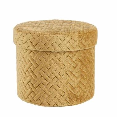 Scatola Cartone Velluto Giallo Ocra con Coperchio cm.Ã˜8xh14 |Bizzotto
