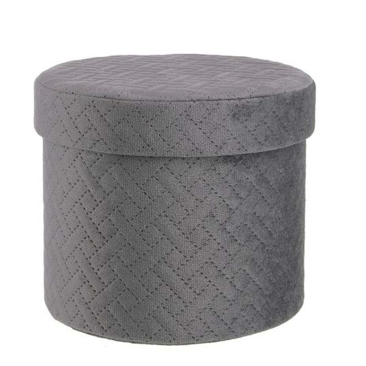 Scatola Cartone Velluto Grigio con Coperchio cm.Ã˜8xh14 |Bizzotto