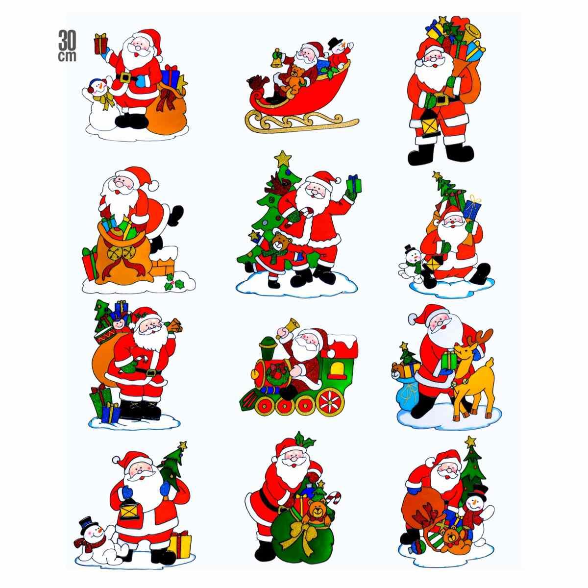 Vetrofanie Gel Adesive Natale cm.30 12 Modelli |Widmann