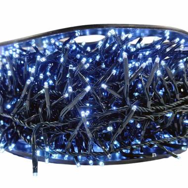 Luci Natale esterno LED 1500 Cluster Bianco Freddo m.30 Prolungabile |Silani