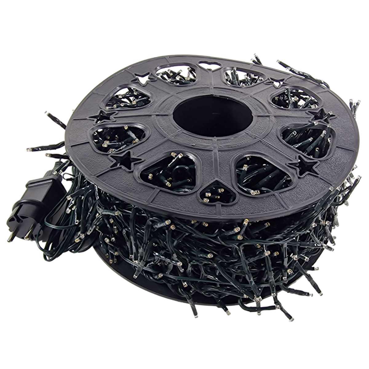 Luci Natale esterno LED 1500 Cluster Bianco Caldo m.30 Prolungabile |Silani