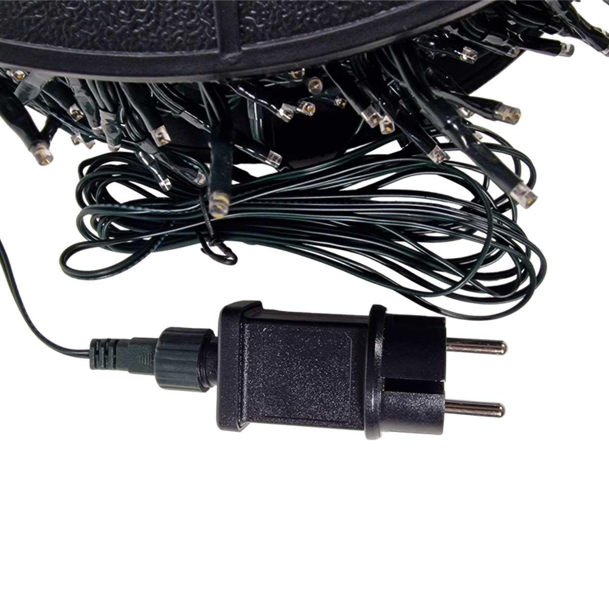 Luci Natale esterno LED 1500 Cluster Bianco Caldo m.30 Prolungabile |Silani
