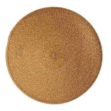 Tovaglietta Natalizia Sottopiatto Foglia Naturale Oro cm.Ø38 |Vacchetti