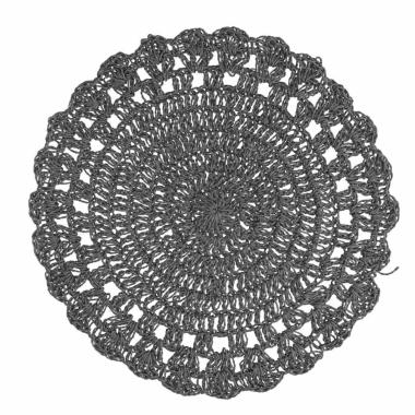 Tovaglietta Natalizia Sottopiatto Carta con Ricamo Grigia cm.Ø38 |Vacchetti