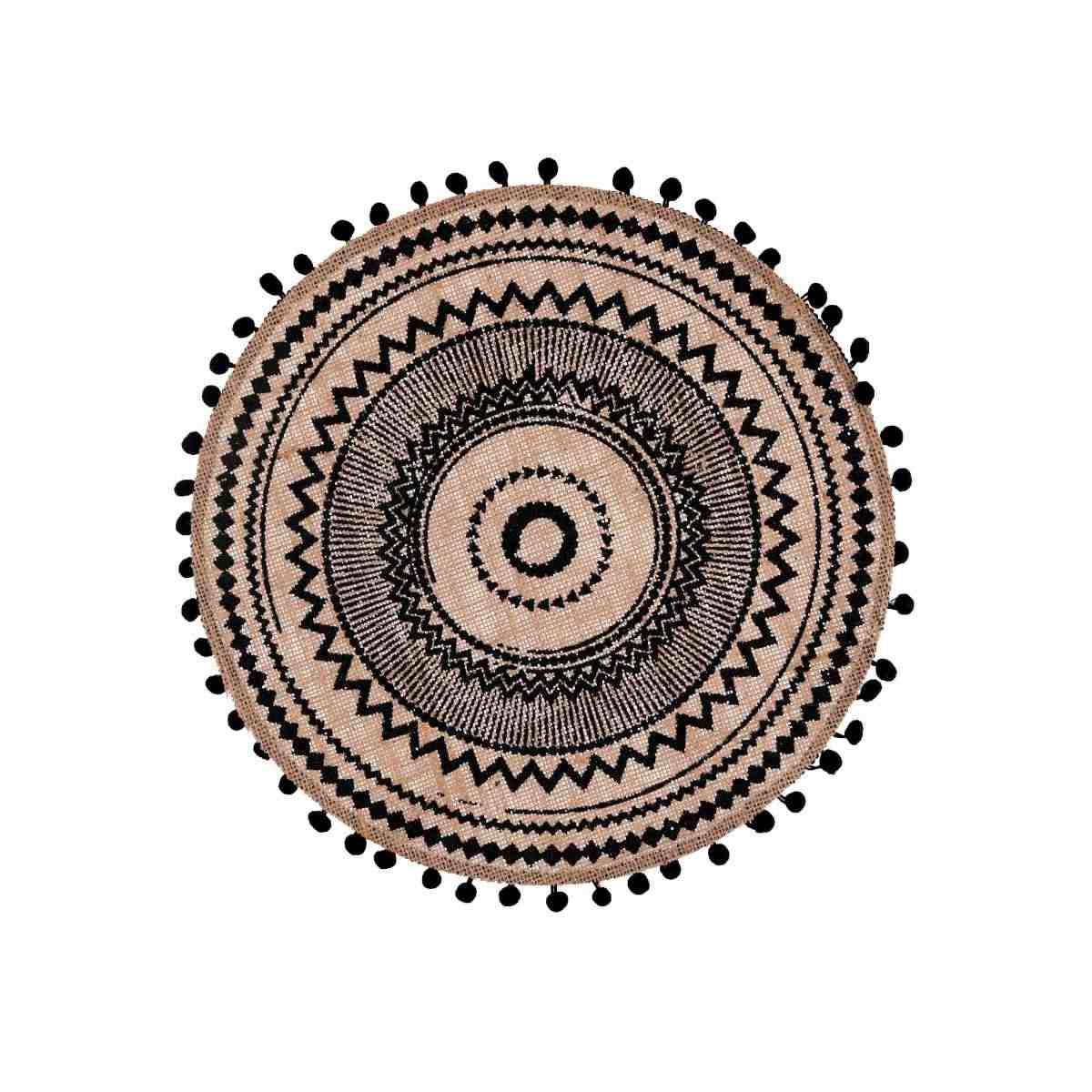 Sottopiatto Tavola Juta con Mandala Nero cm.Ø38 |Vacchetti