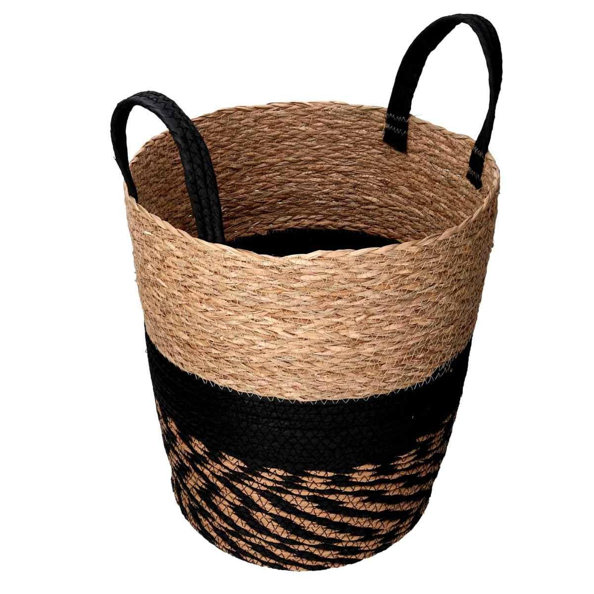 Cesto Vimini Portaoggetti Nero cm.Ã˜28xh32 | Vacchetti