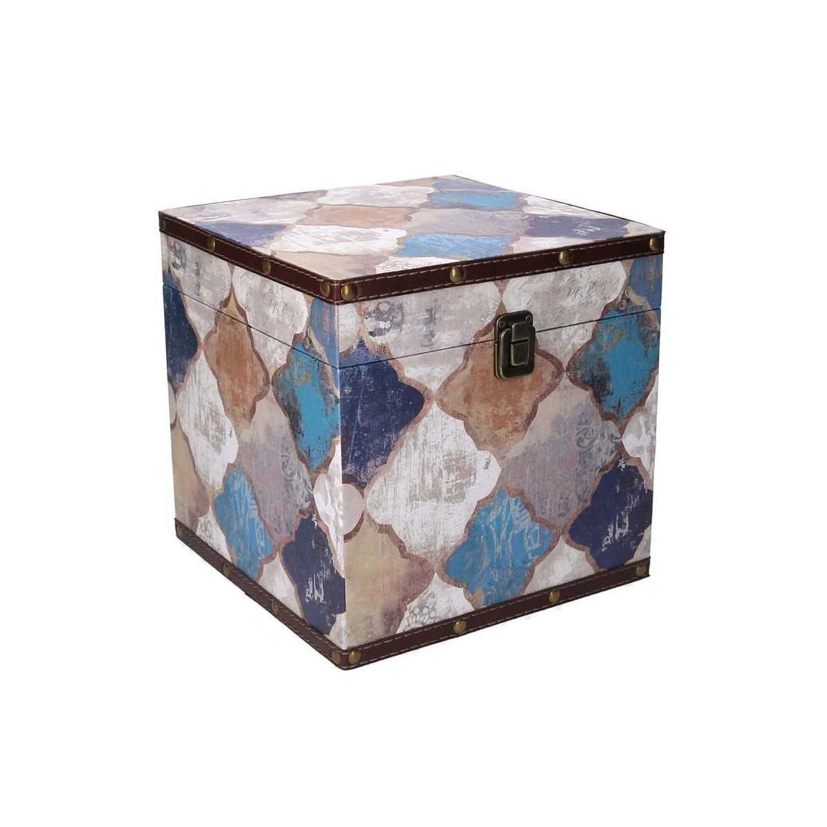 Baule Legno Quadrato Decoro Marocco cm.24xh24 | Vacchetti